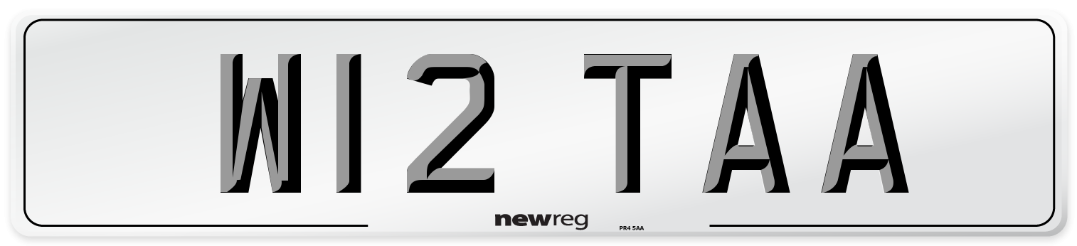 W12 TAA Number Plate from New Reg